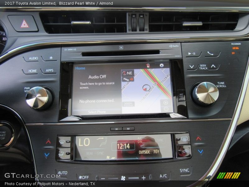 Navigation of 2017 Avalon Limited