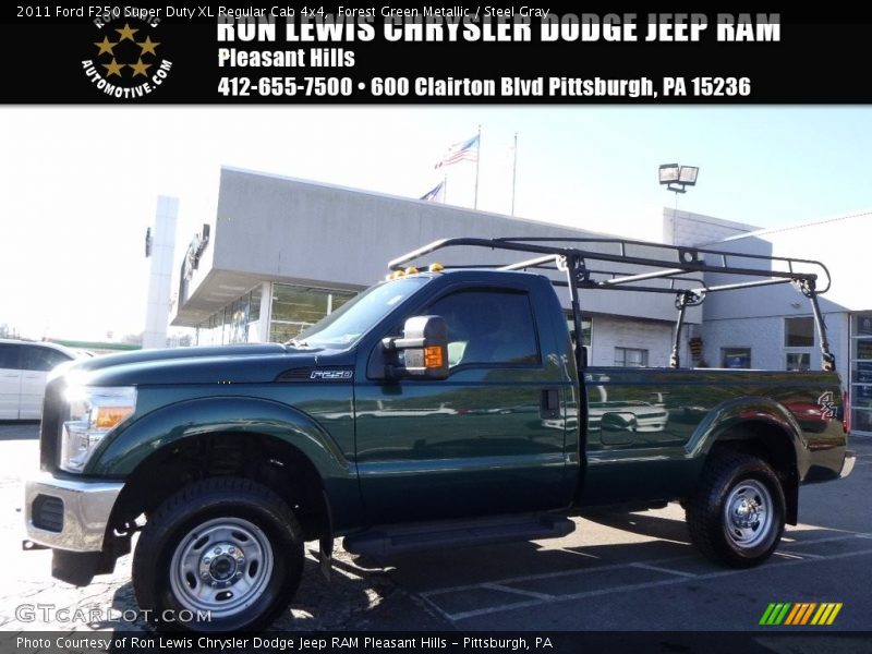 Forest Green Metallic / Steel Gray 2011 Ford F250 Super Duty XL Regular Cab 4x4