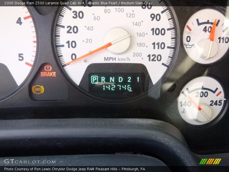 Atlantic Blue Pearl / Medium Slate Gray 2006 Dodge Ram 2500 Laramie Quad Cab 4x4