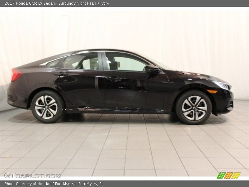 Burgundy Night Pearl / Ivory 2017 Honda Civic LX Sedan