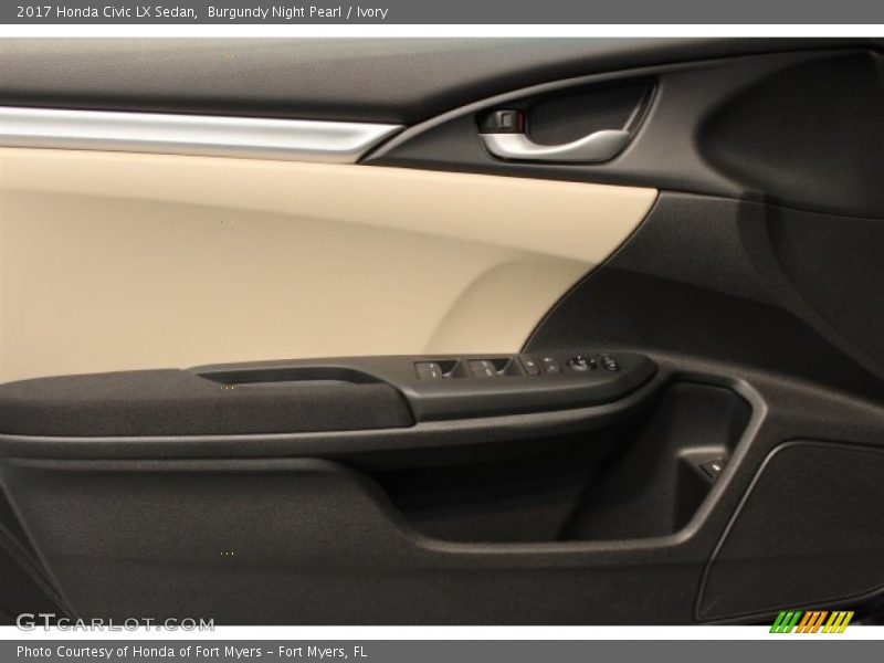 Burgundy Night Pearl / Ivory 2017 Honda Civic LX Sedan