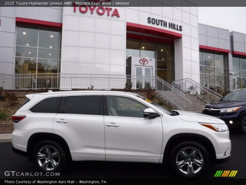 Blizzard Pearl White / Almond 2015 Toyota Highlander Limited AWD