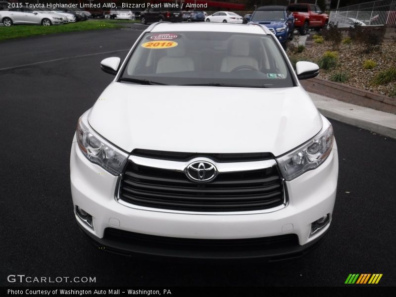Blizzard Pearl White / Almond 2015 Toyota Highlander Limited AWD