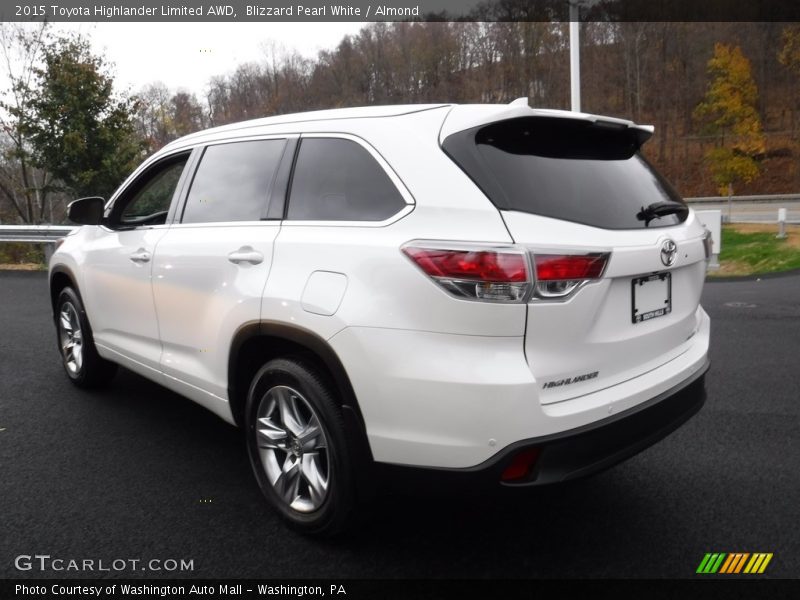 Blizzard Pearl White / Almond 2015 Toyota Highlander Limited AWD