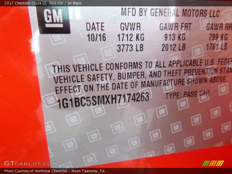 Red Hot / Jet Black 2017 Chevrolet Cruze LS