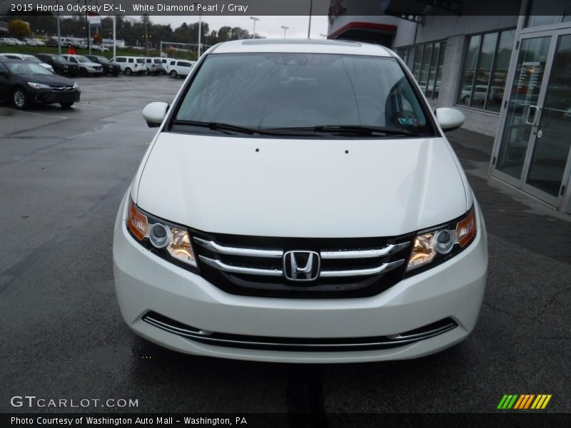White Diamond Pearl / Gray 2015 Honda Odyssey EX-L
