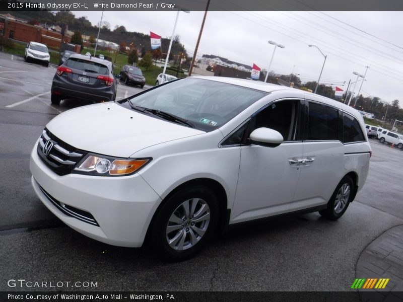 White Diamond Pearl / Gray 2015 Honda Odyssey EX-L