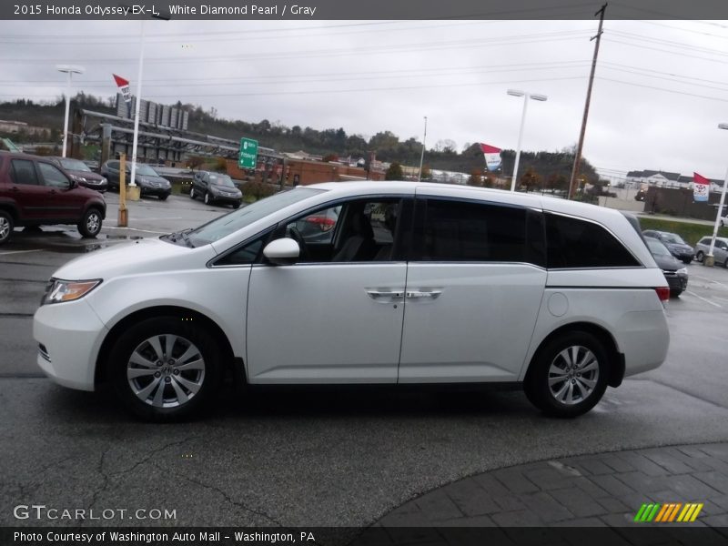 White Diamond Pearl / Gray 2015 Honda Odyssey EX-L