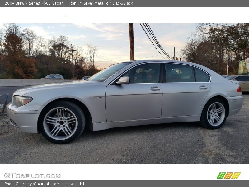 Titanium Silver Metallic / Black/Black 2004 BMW 7 Series 760Li Sedan