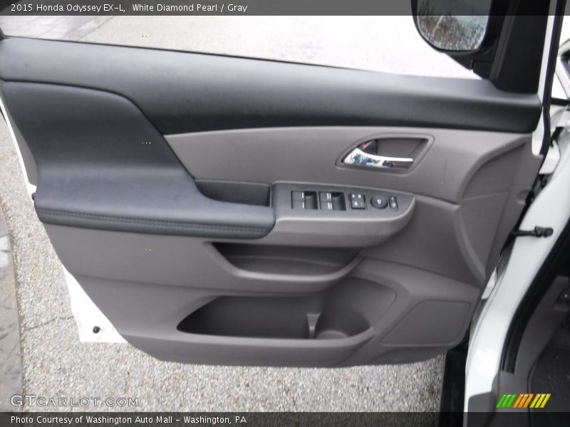 White Diamond Pearl / Gray 2015 Honda Odyssey EX-L