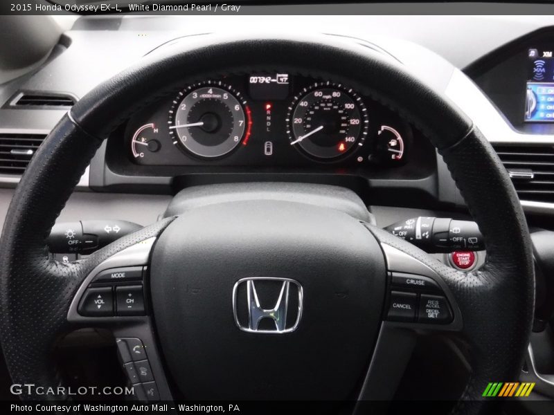 White Diamond Pearl / Gray 2015 Honda Odyssey EX-L