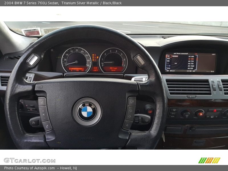 Titanium Silver Metallic / Black/Black 2004 BMW 7 Series 760Li Sedan
