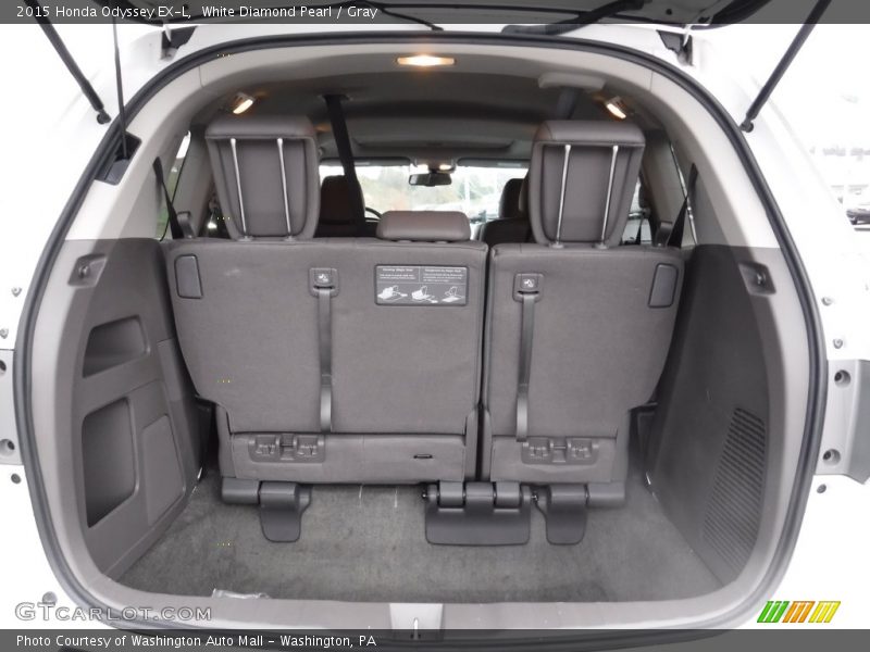 White Diamond Pearl / Gray 2015 Honda Odyssey EX-L