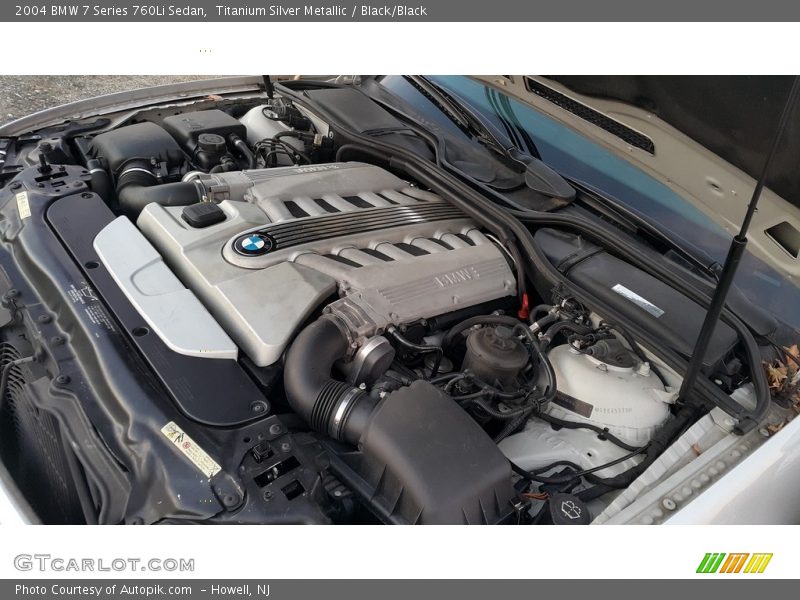 Titanium Silver Metallic / Black/Black 2004 BMW 7 Series 760Li Sedan