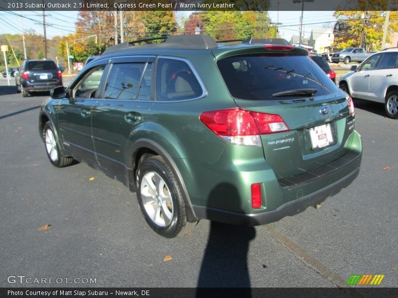 Cypress Green Pearl / Warm Ivory Leather 2013 Subaru Outback 2.5i Limited