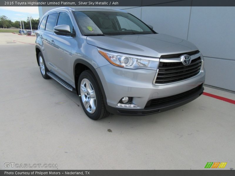 Silver Sky Metallic / Ash 2016 Toyota Highlander Limited Platinum