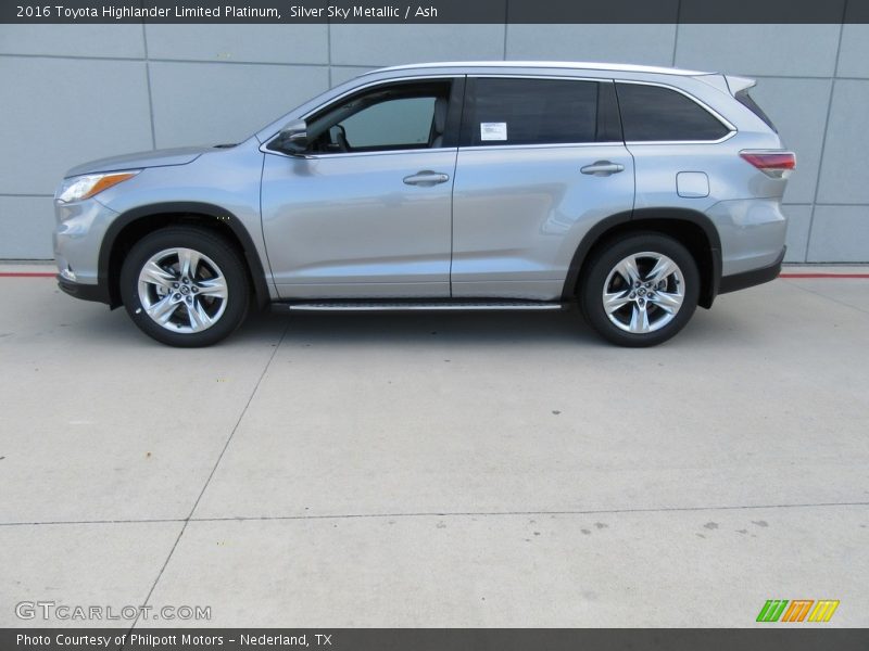 Silver Sky Metallic / Ash 2016 Toyota Highlander Limited Platinum