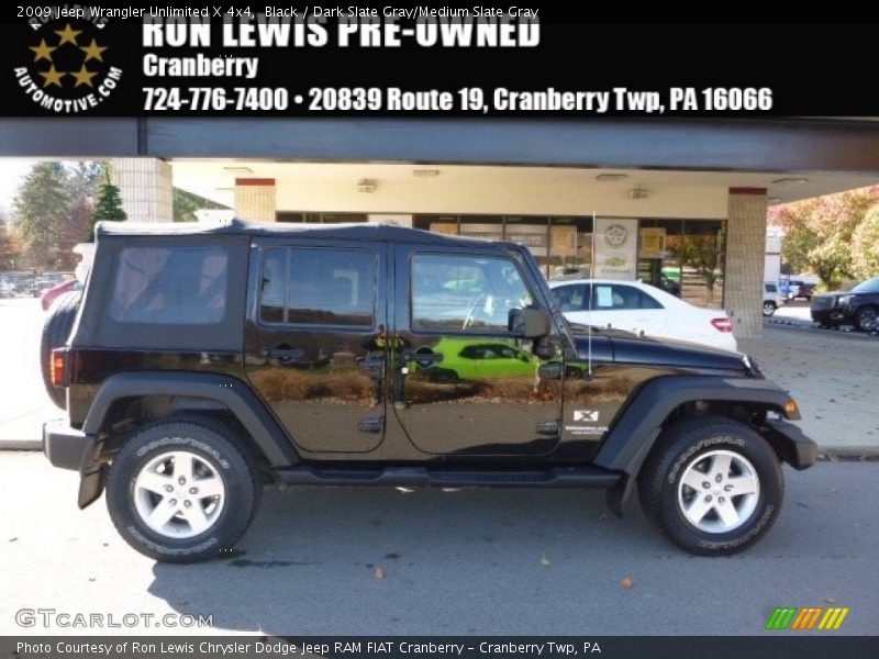 Black / Dark Slate Gray/Medium Slate Gray 2009 Jeep Wrangler Unlimited X 4x4