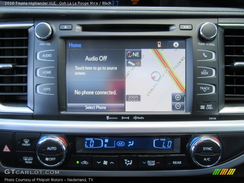 Navigation of 2016 Highlander XLE