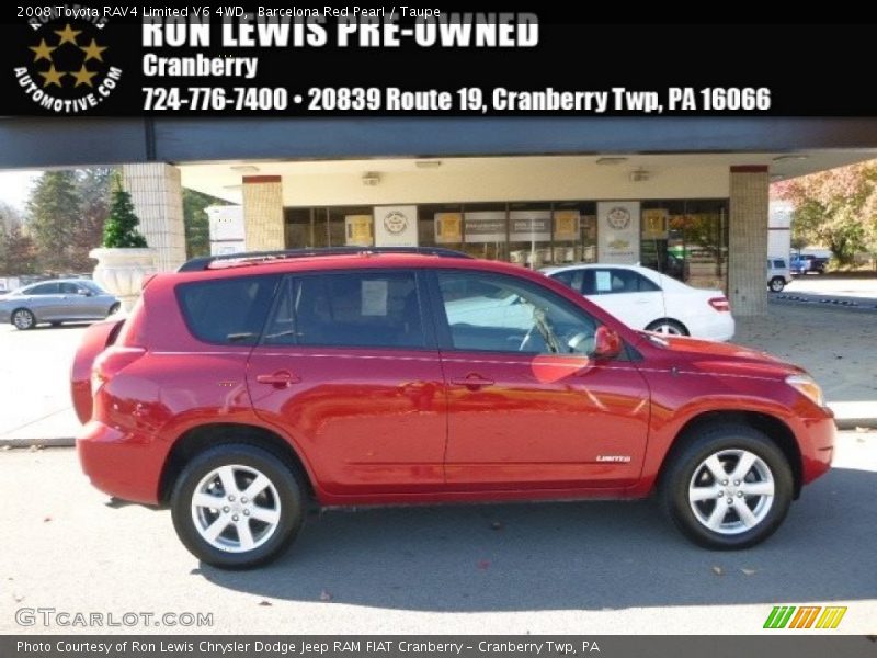 Barcelona Red Pearl / Taupe 2008 Toyota RAV4 Limited V6 4WD