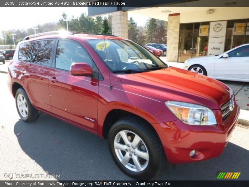 Barcelona Red Pearl / Taupe 2008 Toyota RAV4 Limited V6 4WD