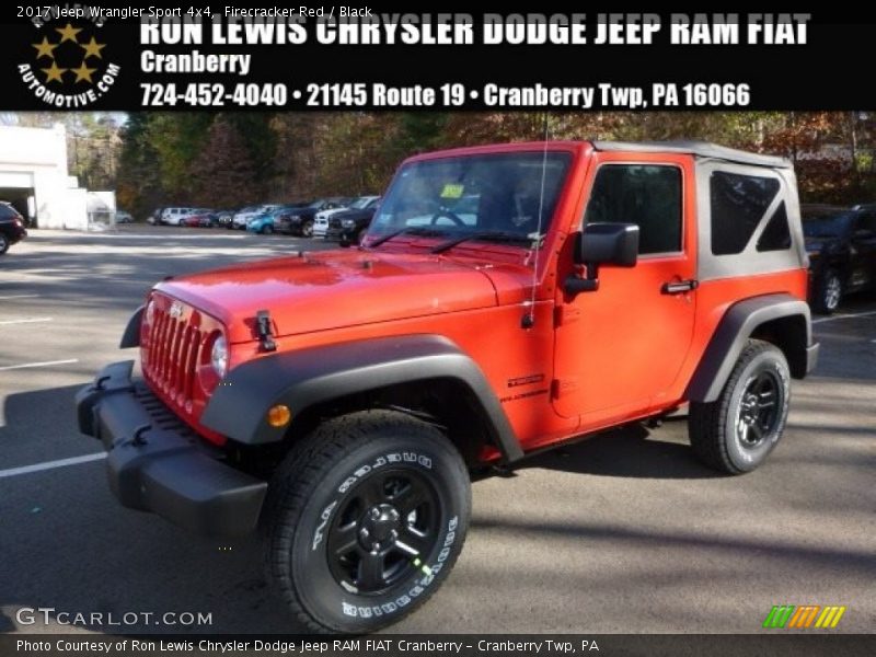 Firecracker Red / Black 2017 Jeep Wrangler Sport 4x4