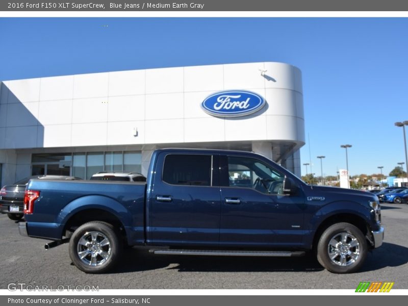 Blue Jeans / Medium Earth Gray 2016 Ford F150 XLT SuperCrew