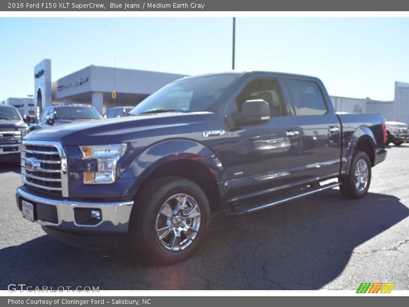 Blue Jeans / Medium Earth Gray 2016 Ford F150 XLT SuperCrew