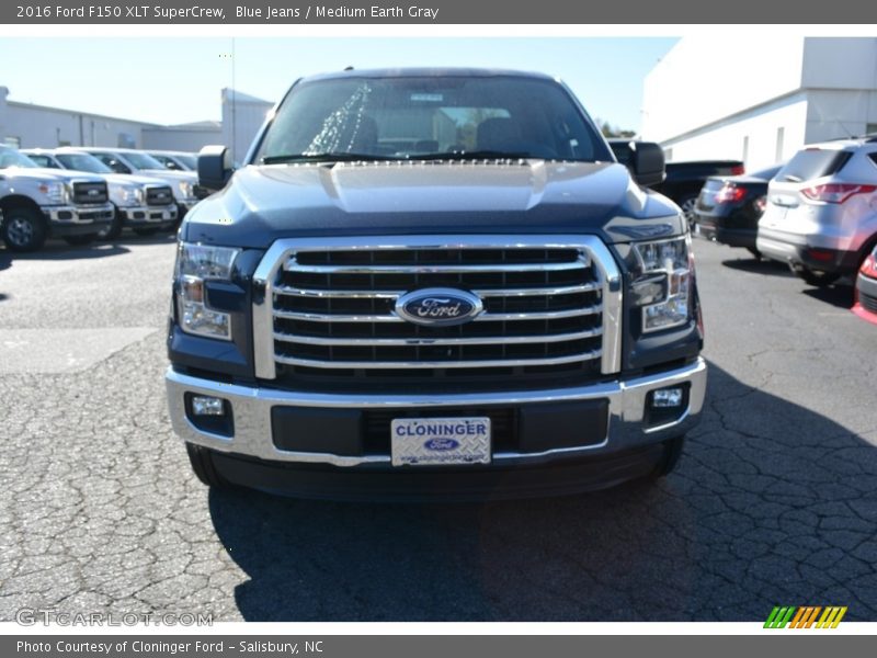 Blue Jeans / Medium Earth Gray 2016 Ford F150 XLT SuperCrew