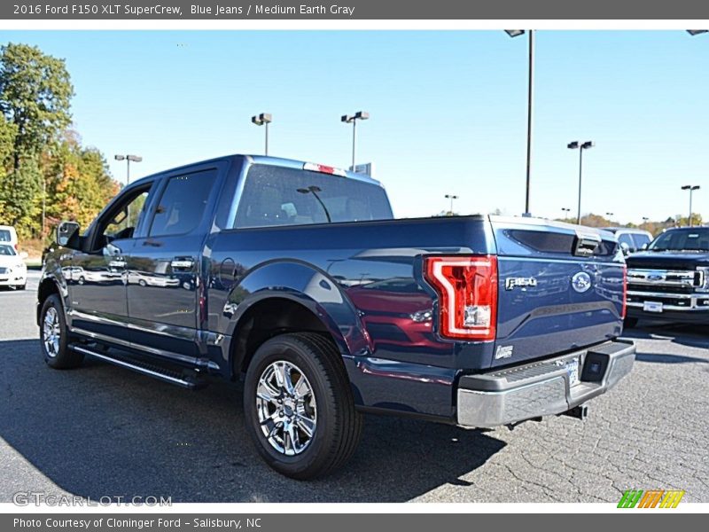 Blue Jeans / Medium Earth Gray 2016 Ford F150 XLT SuperCrew