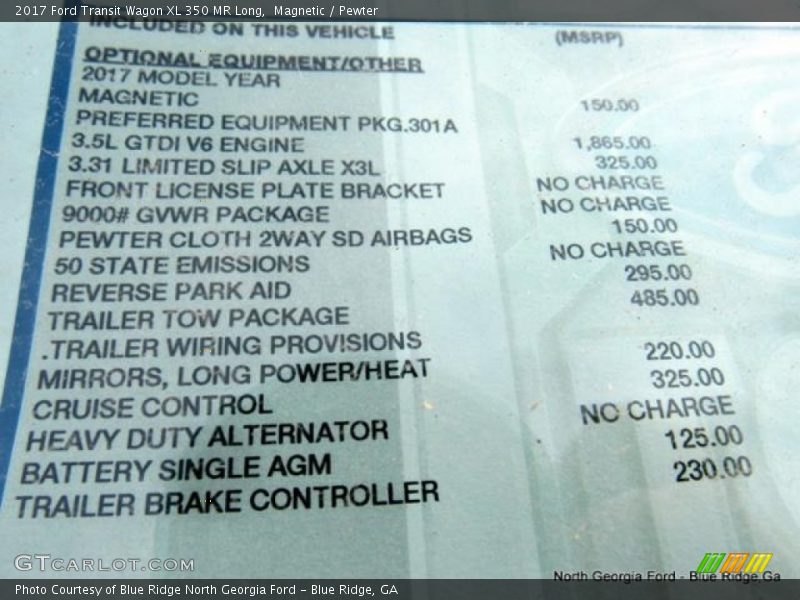 Magnetic / Pewter 2017 Ford Transit Wagon XL 350 MR Long