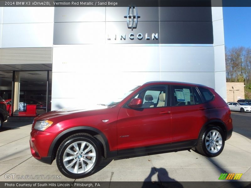 Vermilion Red Metallic / Sand Beige 2014 BMW X3 xDrive28i