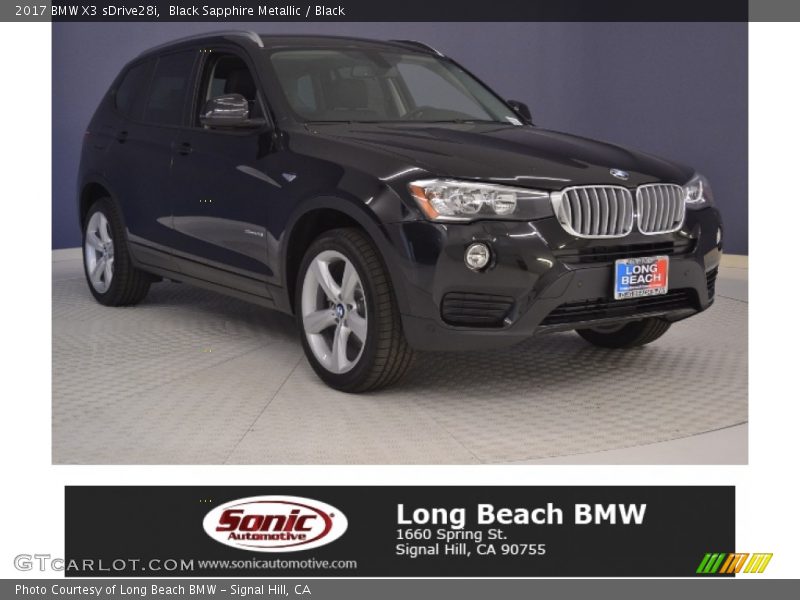 Black Sapphire Metallic / Black 2017 BMW X3 sDrive28i