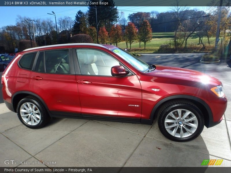 Vermilion Red Metallic / Sand Beige 2014 BMW X3 xDrive28i