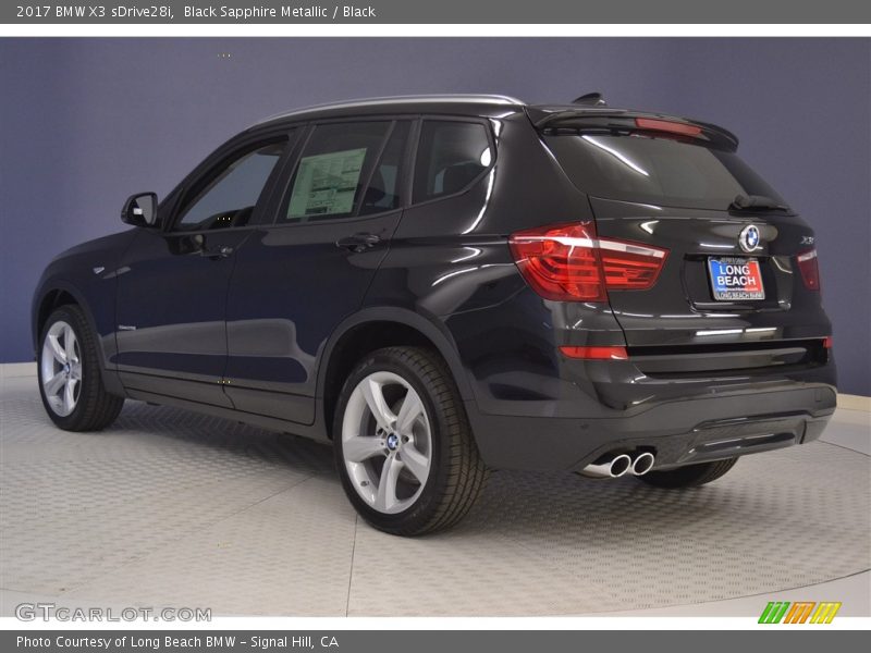 Black Sapphire Metallic / Black 2017 BMW X3 sDrive28i