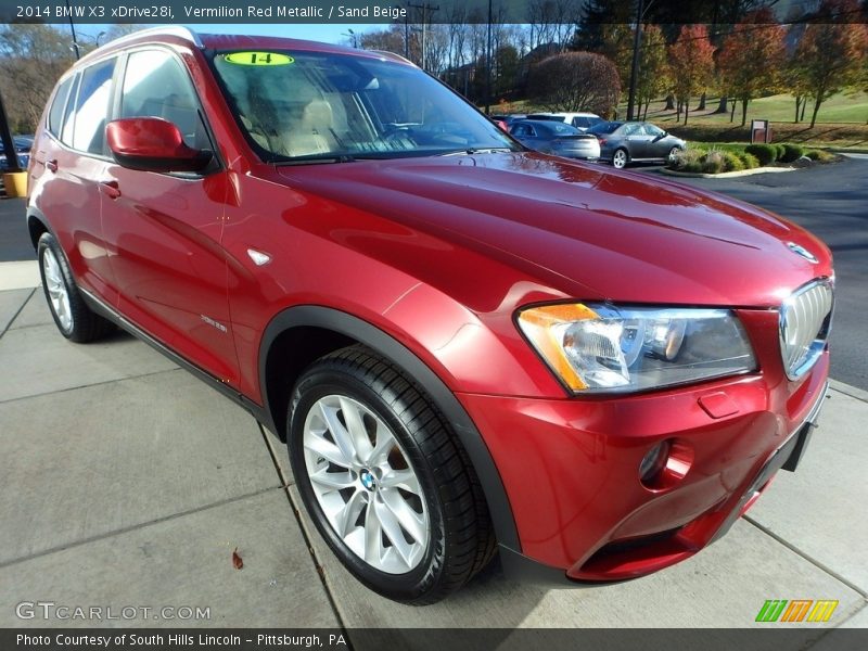 Vermilion Red Metallic / Sand Beige 2014 BMW X3 xDrive28i