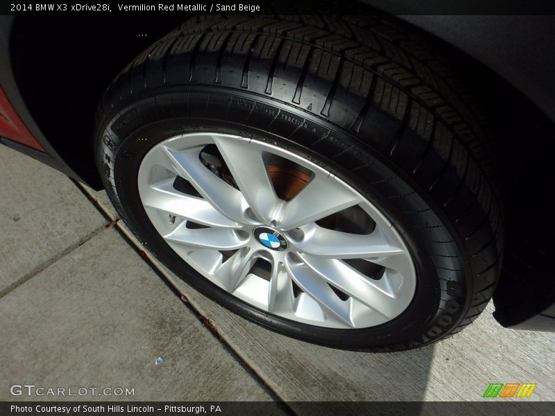 Vermilion Red Metallic / Sand Beige 2014 BMW X3 xDrive28i
