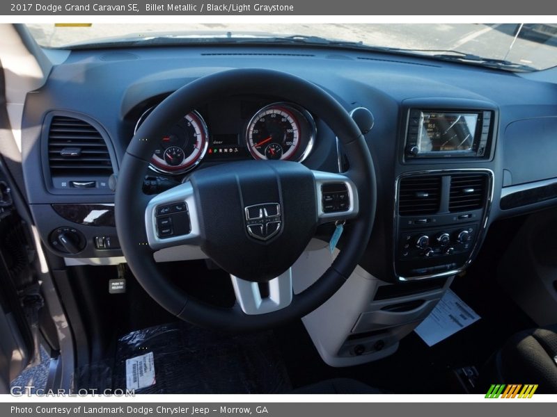 Billet Metallic / Black/Light Graystone 2017 Dodge Grand Caravan SE