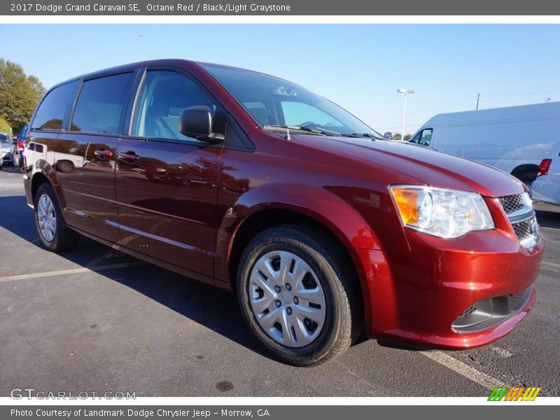 Octane Red / Black/Light Graystone 2017 Dodge Grand Caravan SE