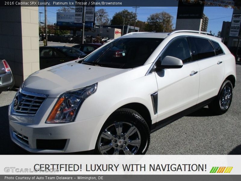 Platinum Ice Tricoat / Shale/Brownstone 2016 Cadillac SRX Luxury