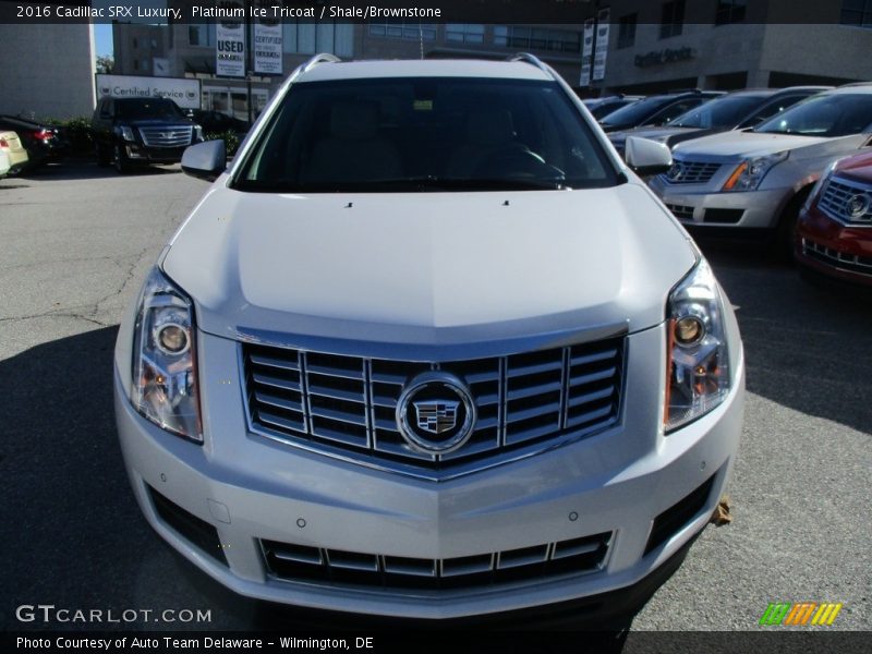 Platinum Ice Tricoat / Shale/Brownstone 2016 Cadillac SRX Luxury