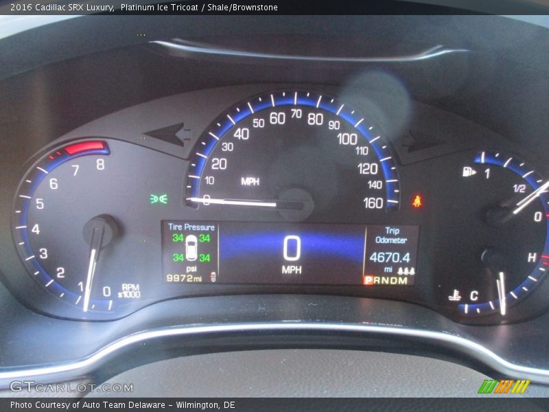 Platinum Ice Tricoat / Shale/Brownstone 2016 Cadillac SRX Luxury