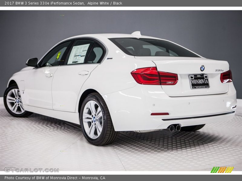 Alpine White / Black 2017 BMW 3 Series 330e iPerfomance Sedan