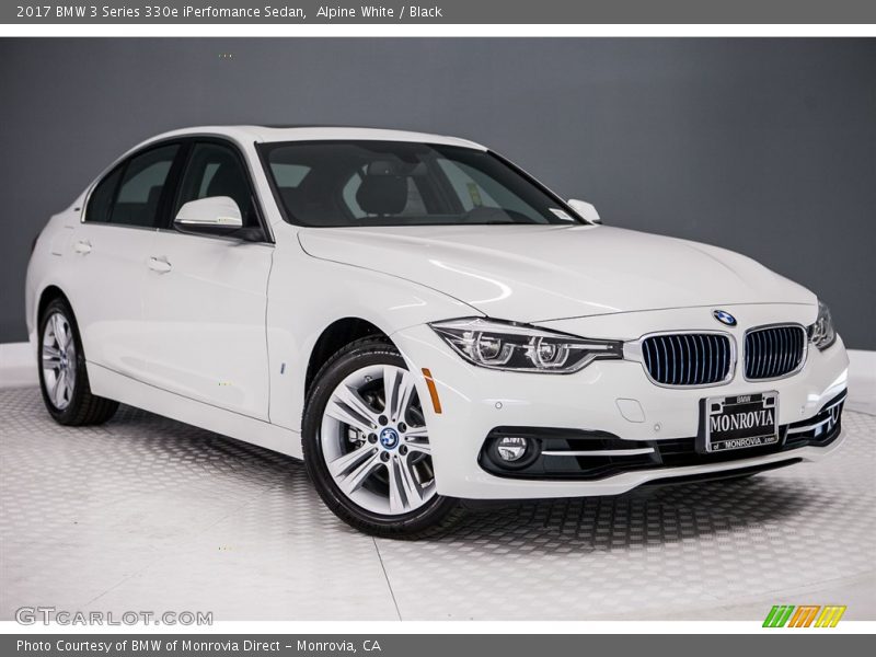 Alpine White / Black 2017 BMW 3 Series 330e iPerfomance Sedan