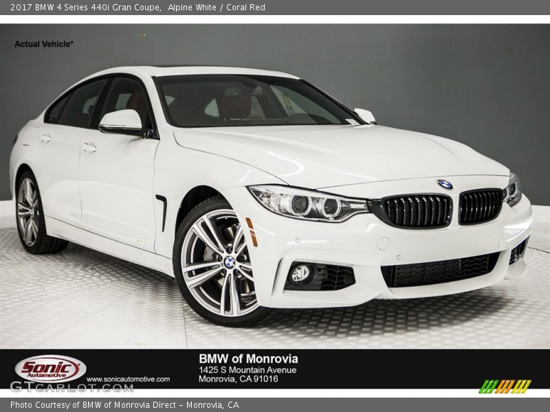 Alpine White / Coral Red 2017 BMW 4 Series 440i Gran Coupe