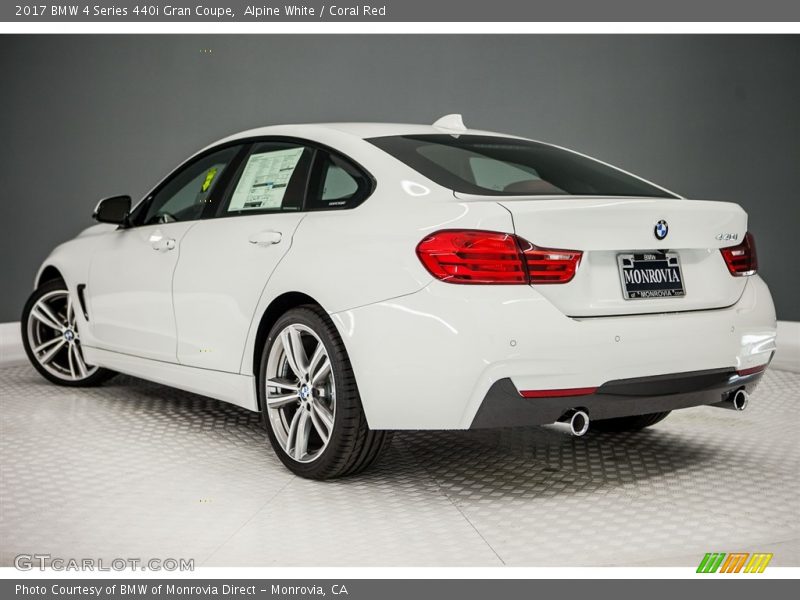 Alpine White / Coral Red 2017 BMW 4 Series 440i Gran Coupe