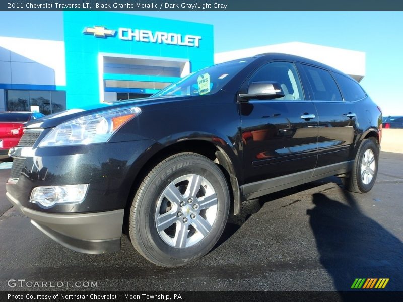 Black Granite Metallic / Dark Gray/Light Gray 2011 Chevrolet Traverse LT