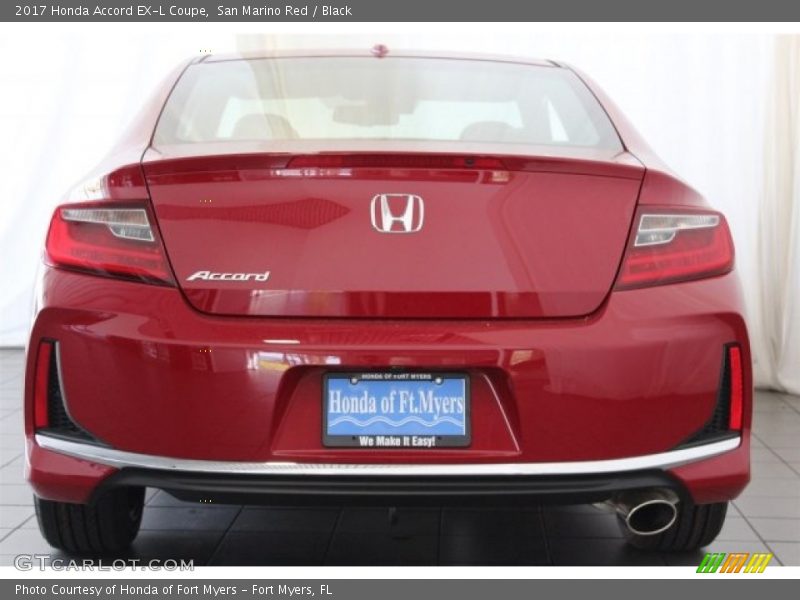 San Marino Red / Black 2017 Honda Accord EX-L Coupe
