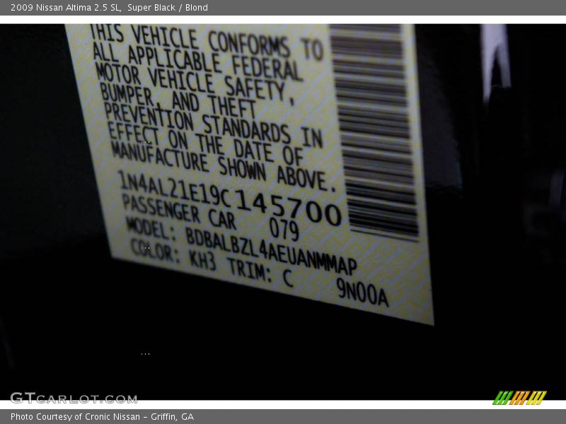 Super Black / Blond 2009 Nissan Altima 2.5 SL