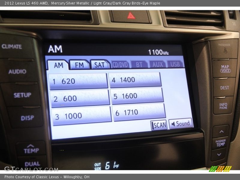 Mercury Silver Metallic / Light Gray/Dark Gray Birds-Eye Maple 2012 Lexus LS 460 AWD